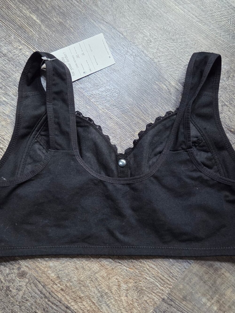 Moona Bra Black Sz Lg (36C) Comfort-Fit Wide Straps Front Snap-buttons - NEW - Picture 5 of 6